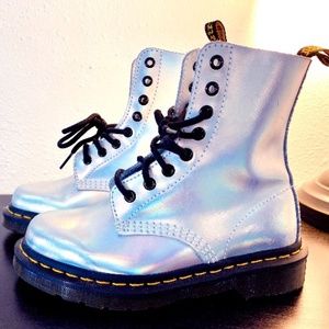 Silver Holographic Dr. Martens